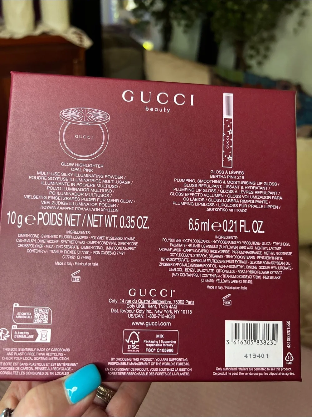 Gucci Beauty Glow Highlighter & Lip Gloss Gift Set Opal Pink Bertha Pink NIB